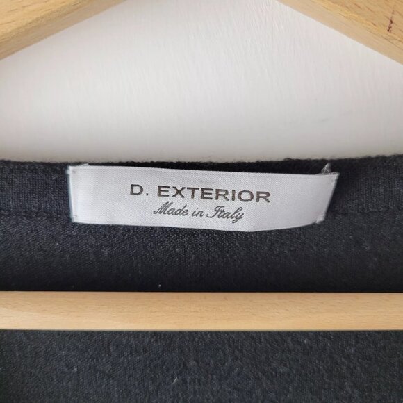 D.Exterior Women Size XS Black White Wool Knit Peplum Dress - Picture 4 of 13